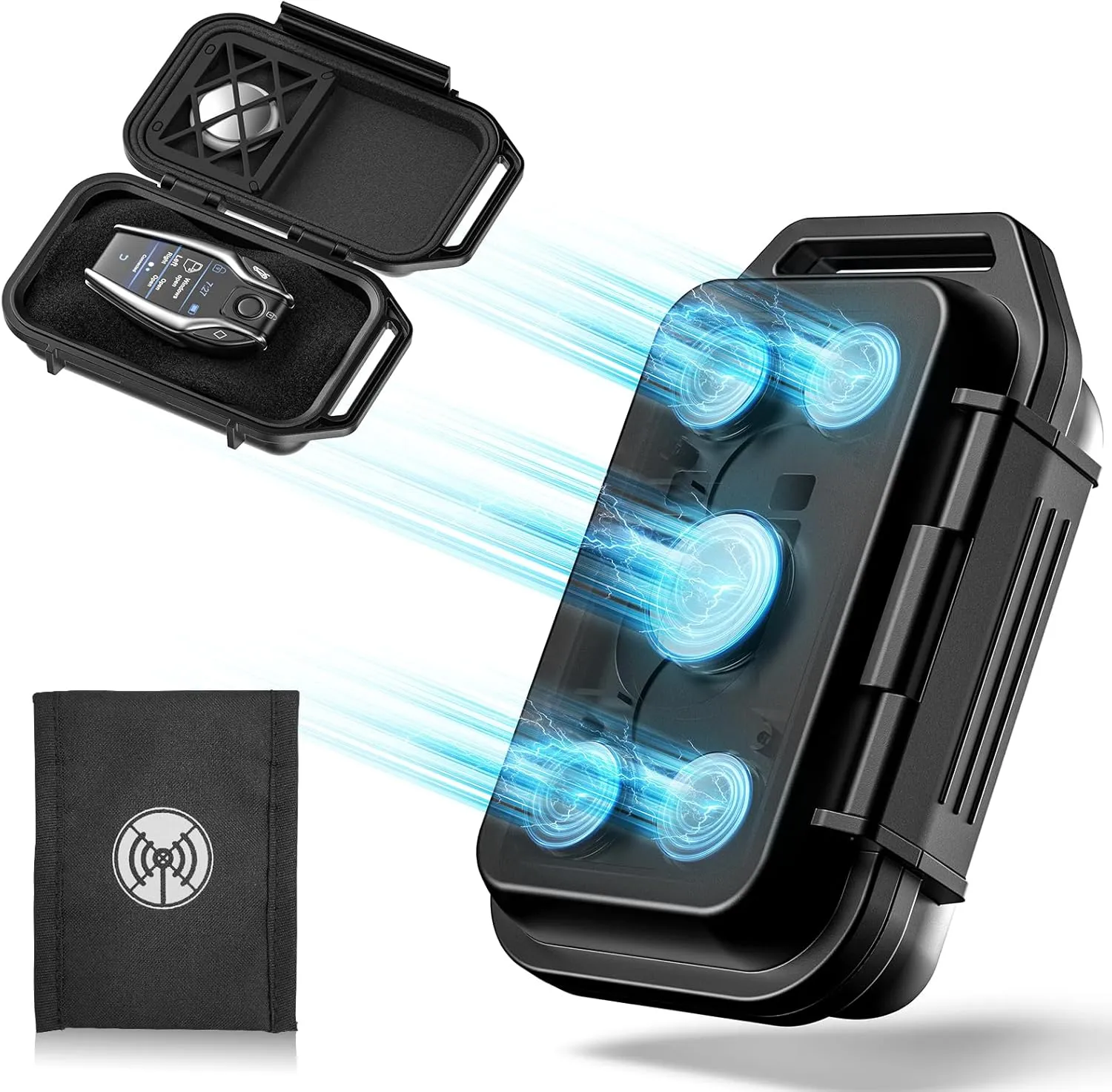 Magnetic Key Box, Magnetic Key Holder Under Car, Hide a Key Magnetic Car (Upgraded 2pcs)