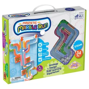 Magnetic Marble Run, Assorted Colors, 9.6" W x 11.2" H Magnetic Board, 34 Pieces