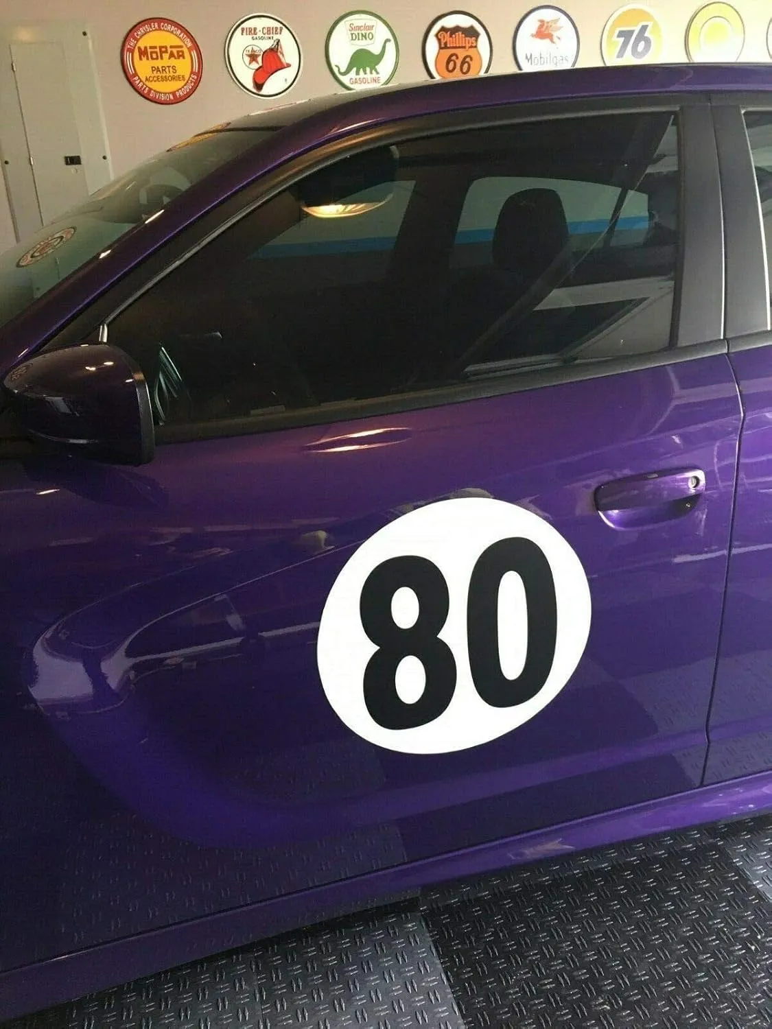 MAGNETIC RALLY NUMBERS 16" Set of Three White Bold Font Custom Classic Autocross Pro Touring Drifting Racing Car Truck Circle Track Motorsports Fits Mustang Cobra Saleen Shelby Charger Challenger Camaro