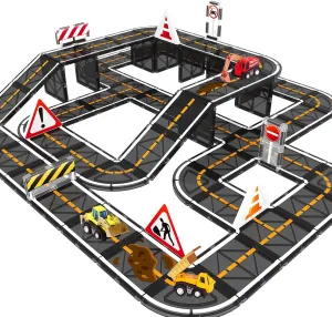 Magnetic Tiles, Magnetic Blocks Engineering Construction Vehicle Road Set, Toddler Toys for 3 4 5 Year Old Boys Girls Montessori Preschool Classroom Must Haves STEM Educational Kids Toys Birthday Gift