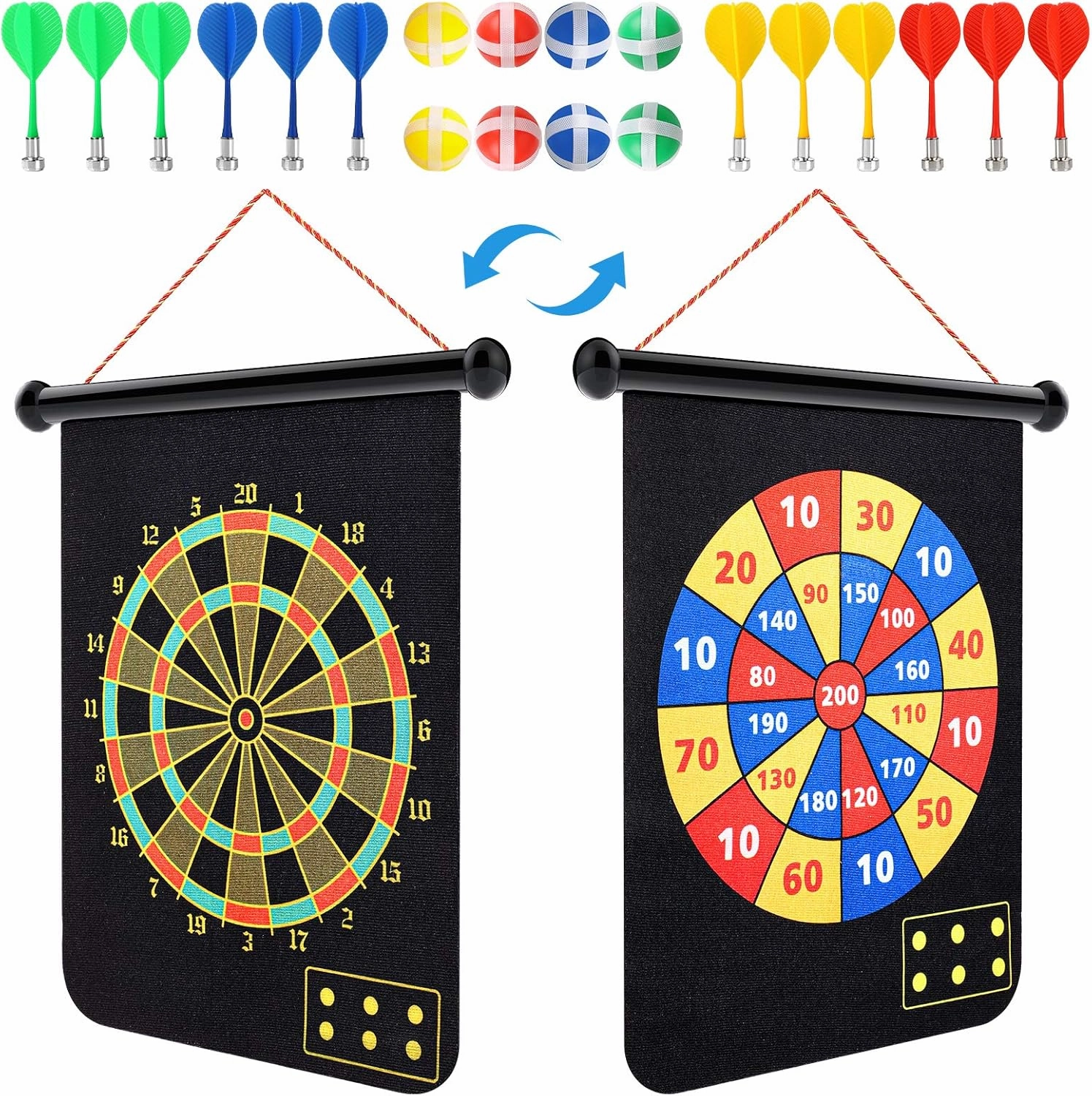 Magnetic Dart Board with Magnetic Darts Kids Adult Safe Dart Board Set for Boys Girls Easy Hanging Classic Dart Board Toys Indoor Outdoors Party Games