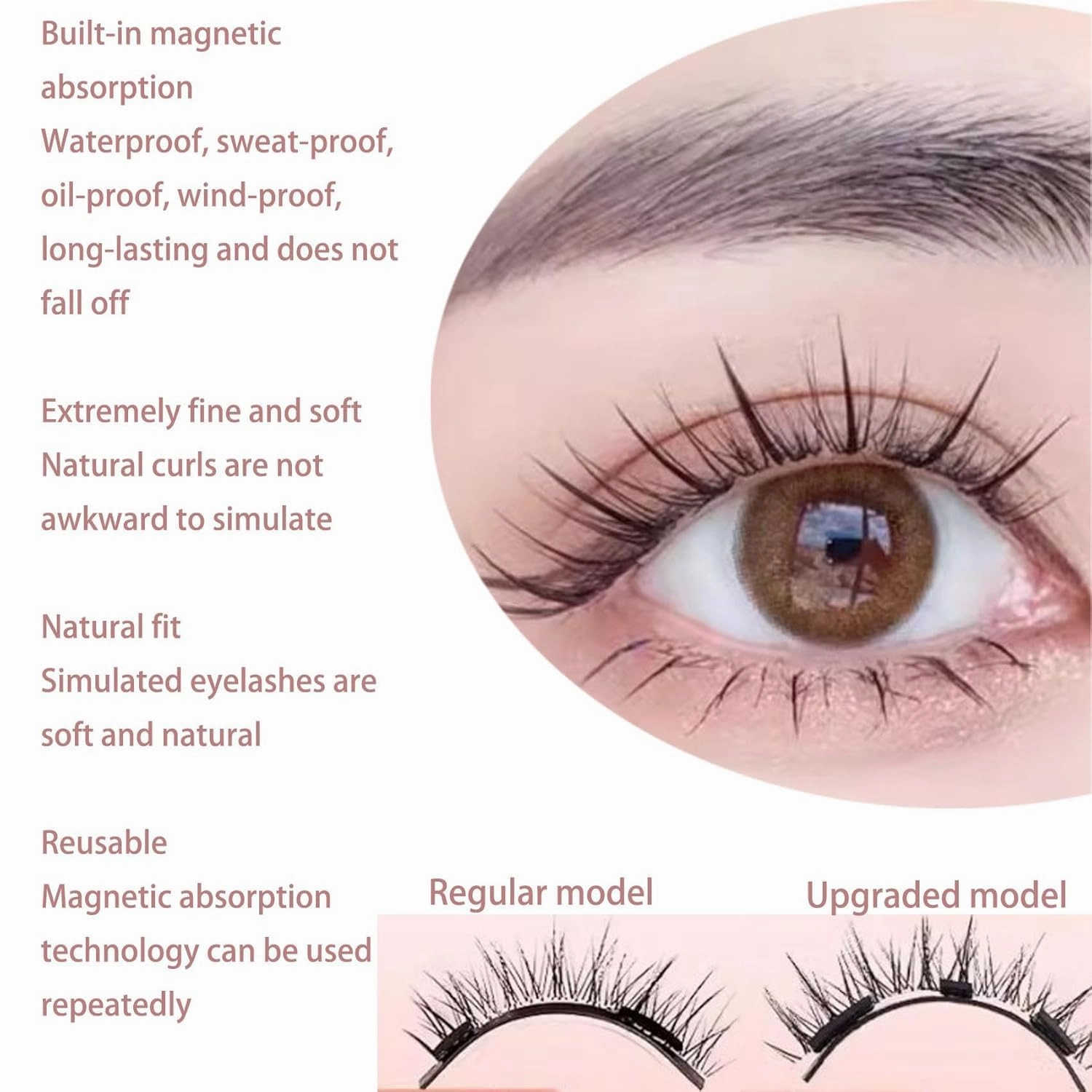 Magnetic Eyelashes With Applicator,Upgrade Magnetic Eyelashes With Applicator (Volume Style,1 SET)