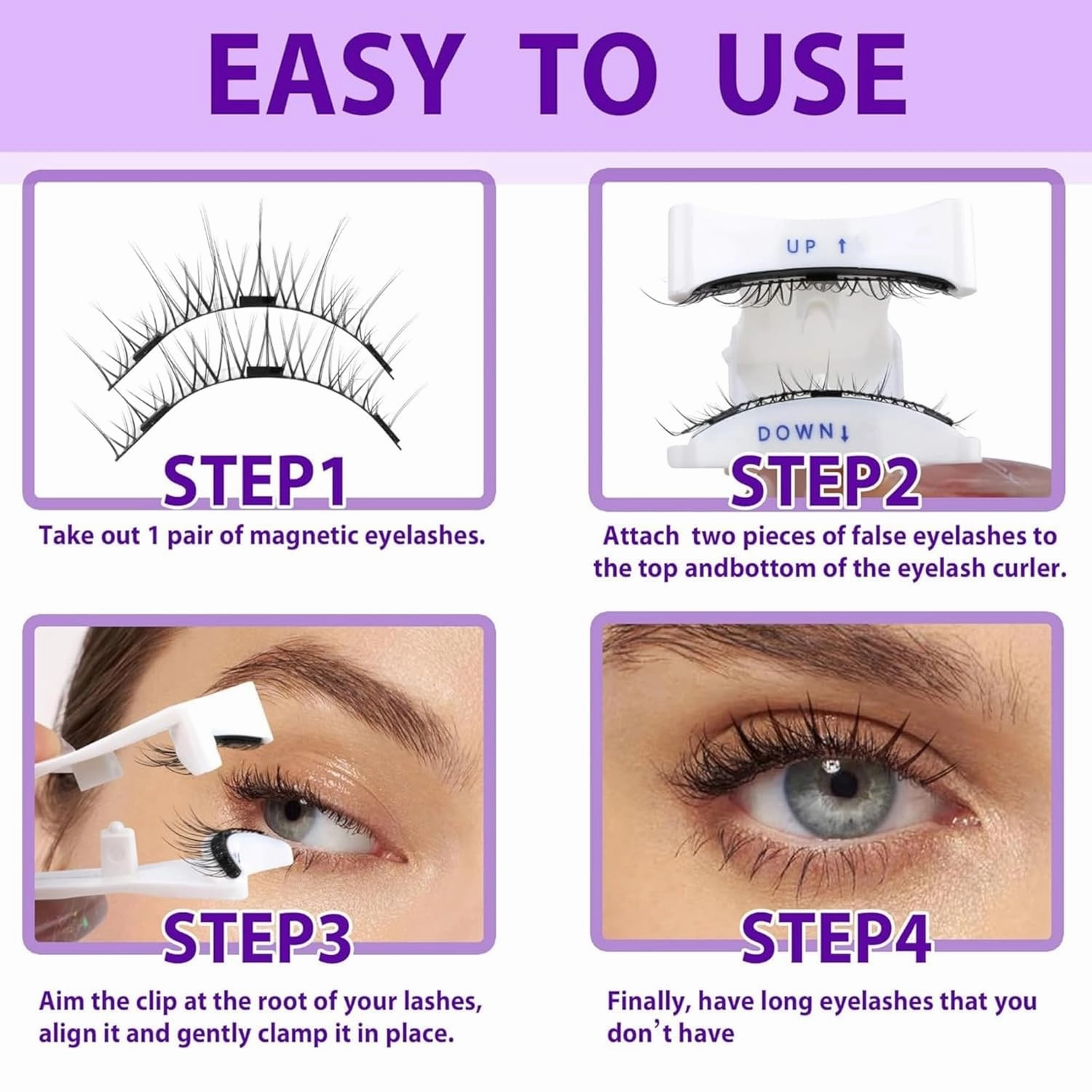 Magnetic Lashes Kit - Magnetic Eyelashes with Applicator, 2025 New Eyelashes Natural Look (Natural, 2 Set)