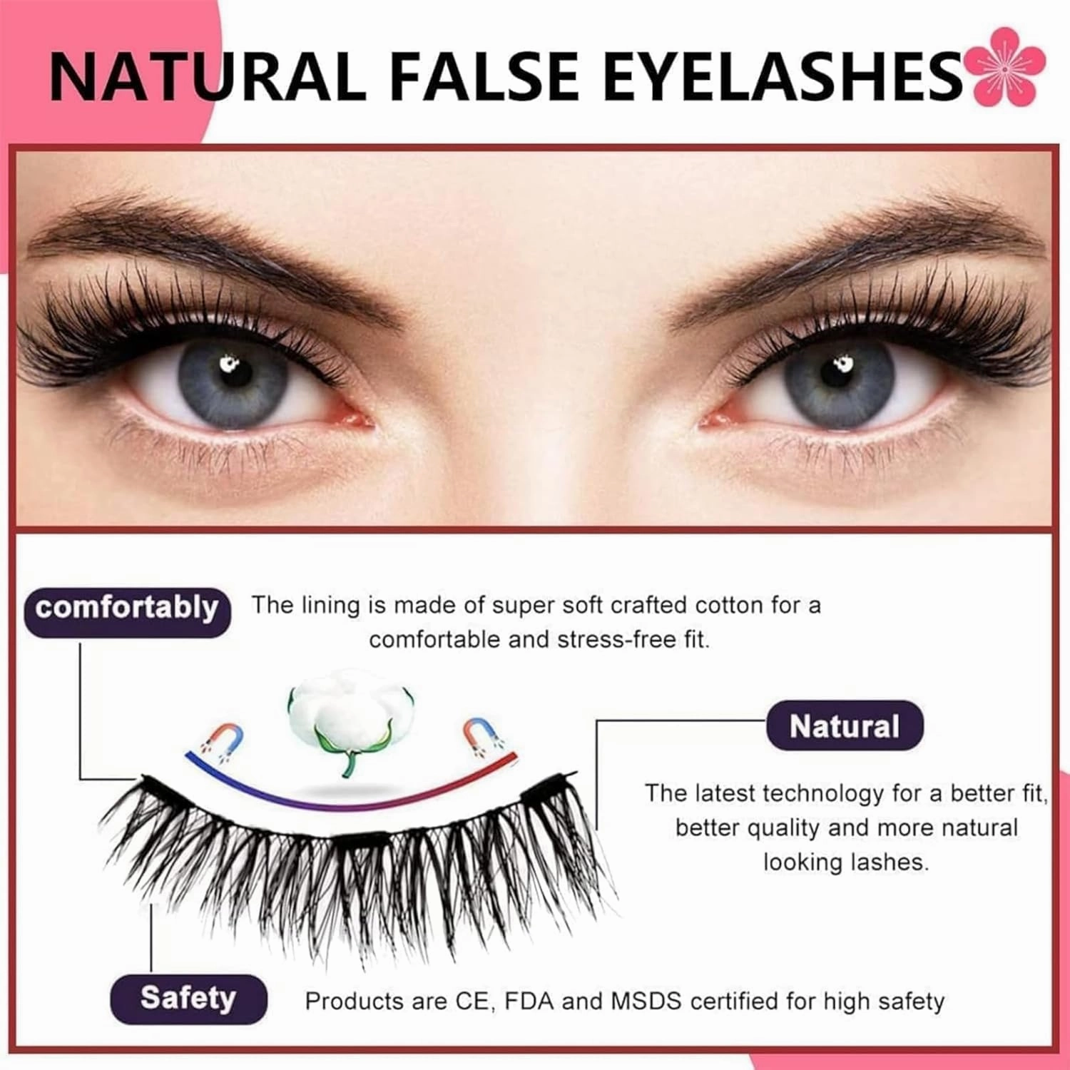 Magnetic Lashes Kit - Magnetic Eyelashes with Applicator, 2025 New Eyelashes Natural Look (Natural, 2 Set)