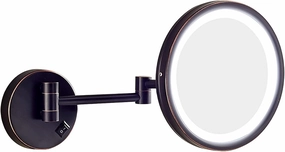 Makeup Mirror with Lights and 10x Magnification Vanity Mirror Wall Mounted Plug in Vanity Magnifying Extendable 360° Swivel Make up Mirror 10" Round Single Sided Mirror Orb (Color : Orb)
