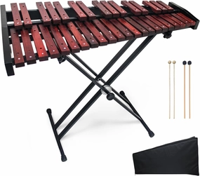 Marimba,37-Key Wooden Xylophone for Adults, Professional Xylophone with Mallets & Adjustable Stand – Portable, Durable, and Ideal for Beginners, Students, and Musicians(Wood)