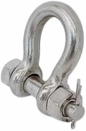 Marine 3/8" Bolt Pin Anchor Shackle 1,500 Lbs WLL Drop Forged Stainless Steel T316