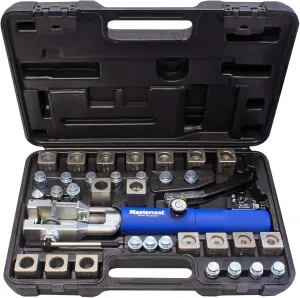 Mastercool 72485-PRC Universal Hydraulic Flaring Tool – 45° Double & Single Flares, Push Connect, GM Fuel Line, Brake Line & GM Transmission Cooling – Includes Hydraulic Ram & Mini Tube Cutter