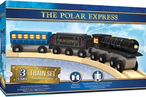 Masterpieces – The Polar Express Train, 3 Piece Set, Officially Licensed Collector’s Edition Toy, Wooden Magnetic Engine and Cars, Kids Toddlers Boys and Girls, Ages 3 