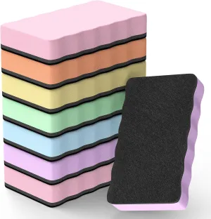 MaxGear (Bundle of 2 Sets) Whiteboard Erasers, 8 Pack Magnetic Dry Erase Erasers, White Board Erasers Bulk for Dry Erase Board for Classroom, Office, Home (6 Pastel Color Set, 4 x 2 x 0.6 Inch)