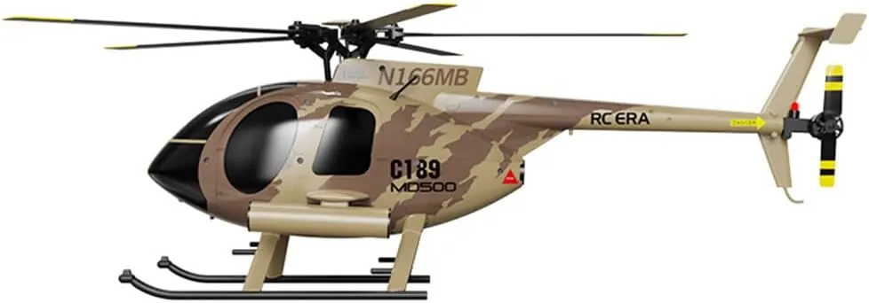 MD500 C189 RC Helicopter, 1/28 Scale 2.4G 4CH Single-Rotor RC Helicopter with Altitude Hover & Optical Flow Positioning - RTF