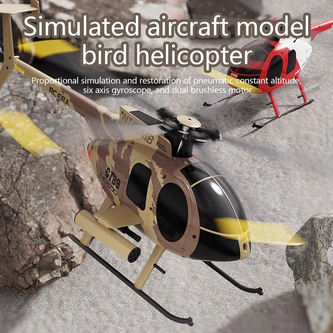 MD500 C189 RC Helicopter, 1/28 Scale 2.4G 4CH Single-Rotor RC Helicopter with Altitude Hover & Optical Flow Positioning - RTF