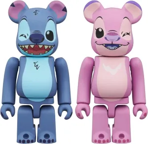 Medicom Toy BE@RBRICK STITCH & ANGEL Stitch & Angel 2 PCS Set, Total Height: Approx. 2.8 inches (70 mm), Non-scale, Painted Finished Figure