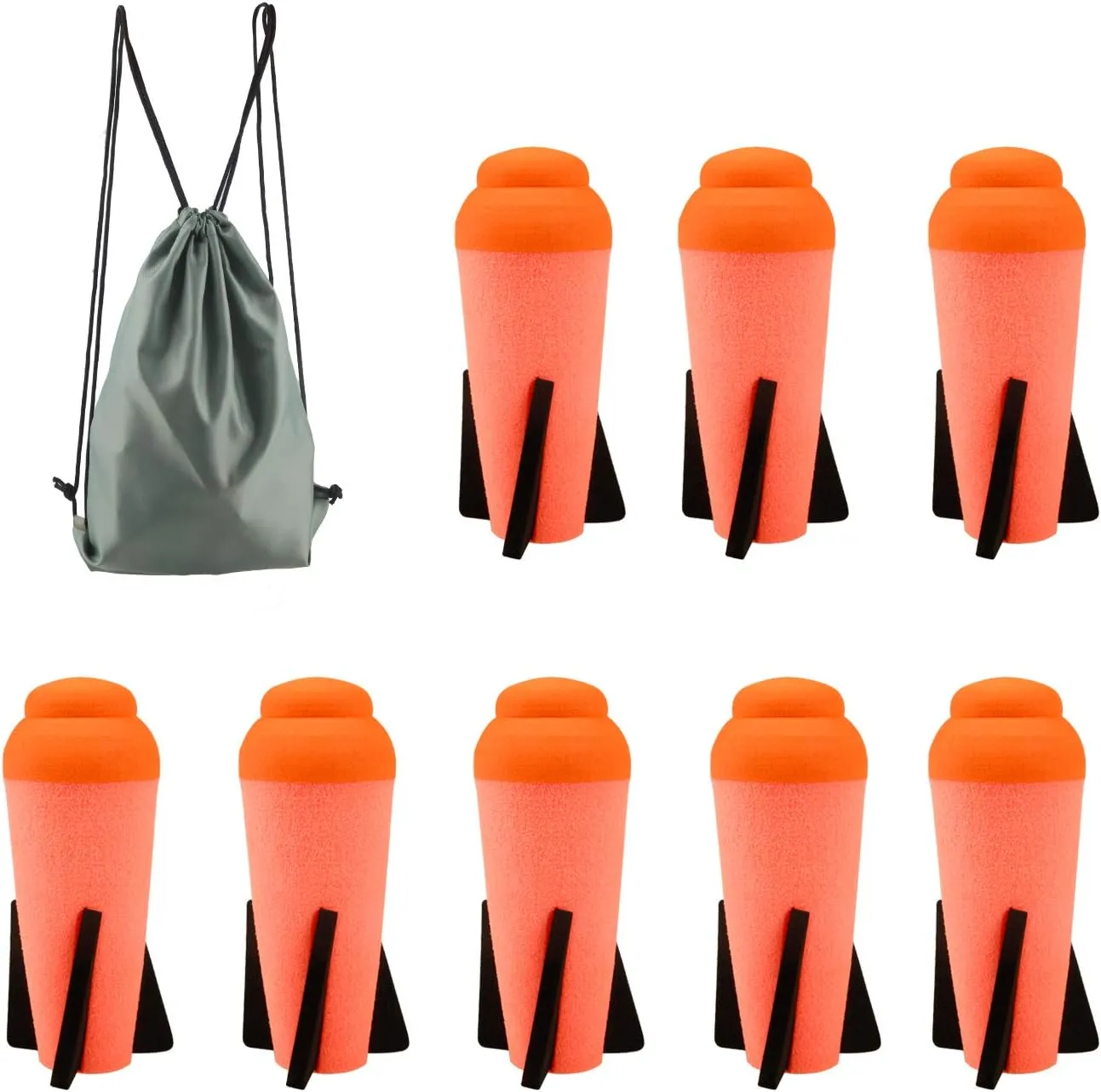 Mega Missile Refill for Nerf N-Strike Elite Series, 8Packs, Ruibytree Compatible Darts Mega Missile Refill Bullets Foam Rockets for Nerf Party- with Storage Bag