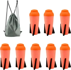 Mega Missile Refill for Nerf N-Strike Elite Series, 8Packs, Ruibytree Compatible Darts Mega Missile Refill Bullets Foam Rockets for Nerf Party- with Storage Bag
