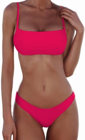 meioro Bikini Set Swimsuits for Women Low Waisted Two Piece Swimwear with Brazilian Push up Top Cheeky Bottom Bathing Suits