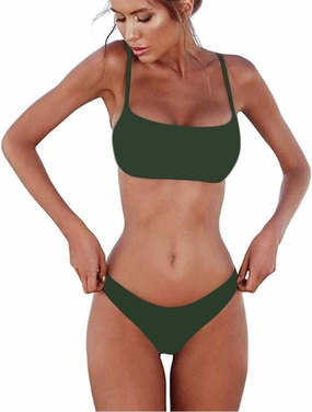 meioro Bikini Set Swimsuits for Women Low Waisted Two Piece Swimwear with Brazilian Push up Top Cheeky Bottom Bathing Suits