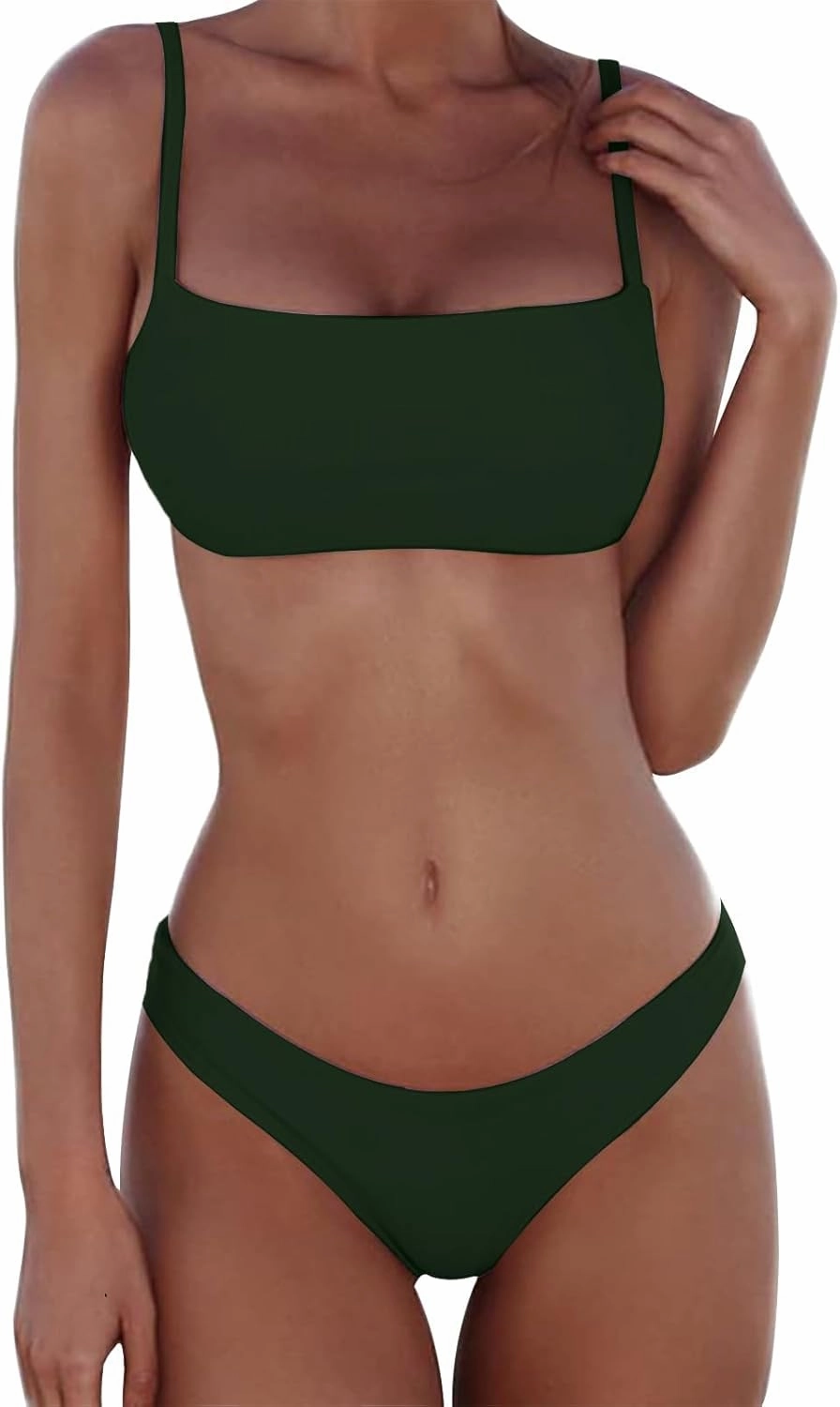 meioro Bikini Set Swimsuits for Women Low Waisted Two Piece Swimwear with Brazilian Push up Top Cheeky Bottom Bathing Suits