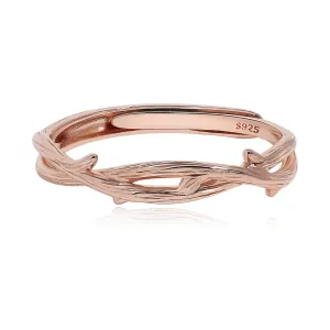 Meissa 925 Sterling Silver Tree Branch Ring for Women Leaf Ring Jewelry Rose Gold Ring Size Adjustable Christmas Holiday Anniversay Gifts for Her, Rose Gold