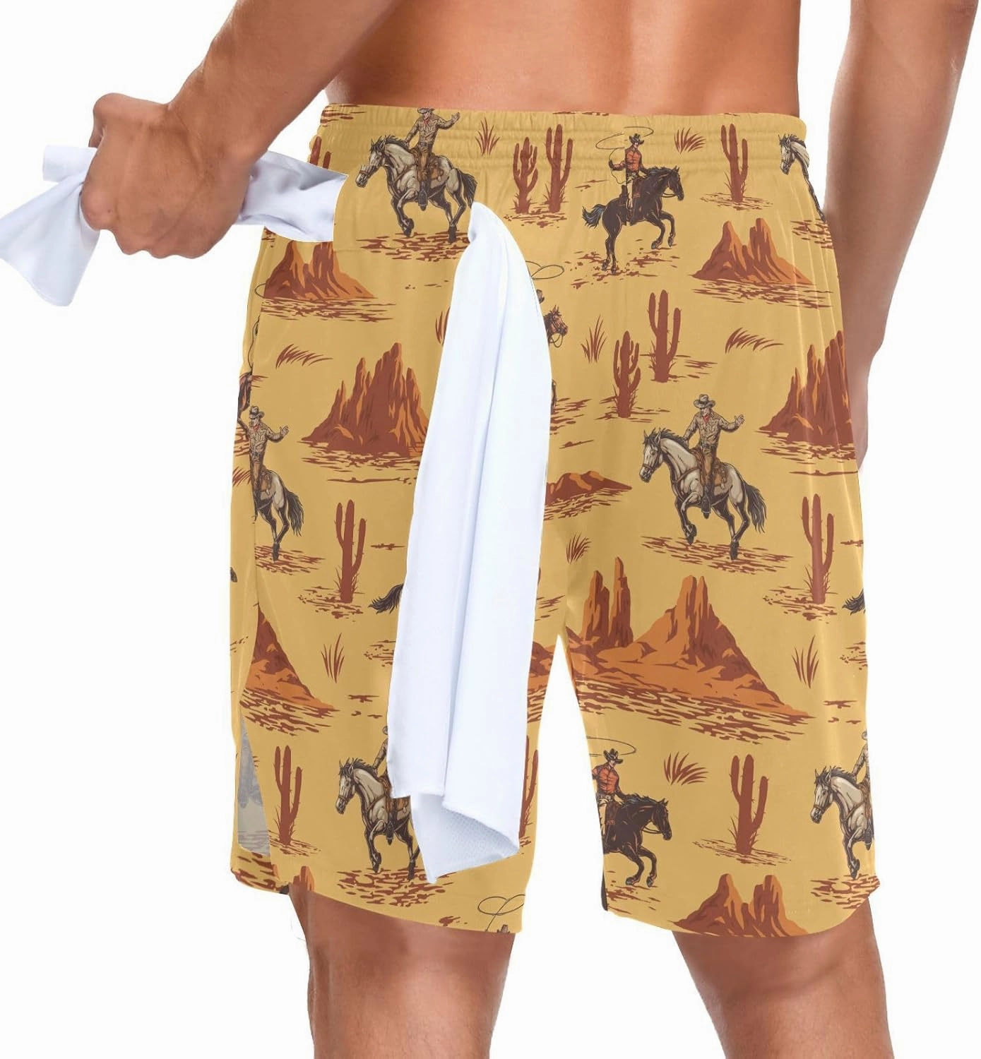 Men's 2 in 1 Workout Running Shorts, Gym Athletic Shorts for Men Lightweight Training with Pockets and Towel Loop