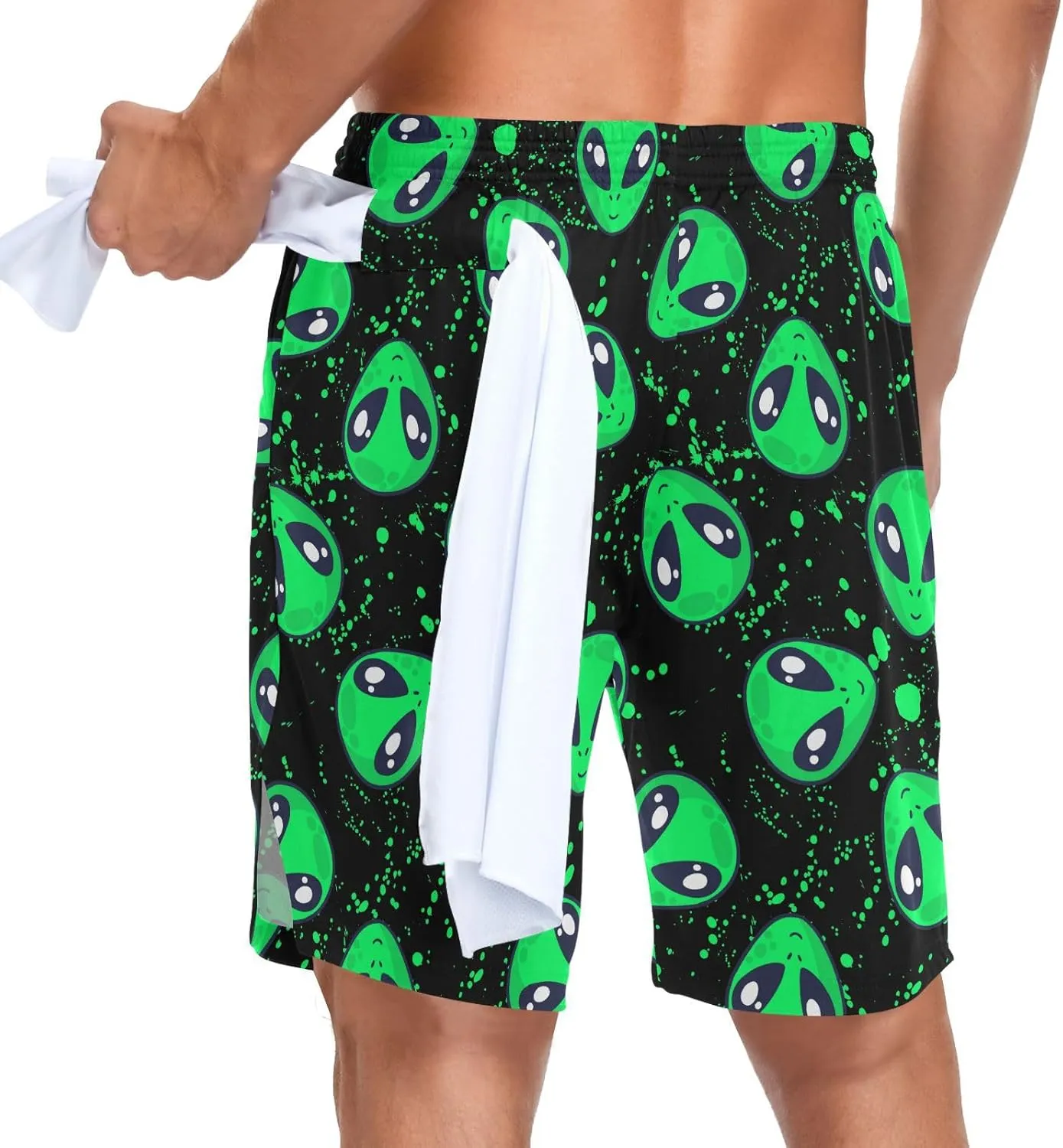 Men's 2 in 1 Workout Running Shorts, Gym Athletic Shorts for Men Lightweight Training with Pockets and Towel Loop