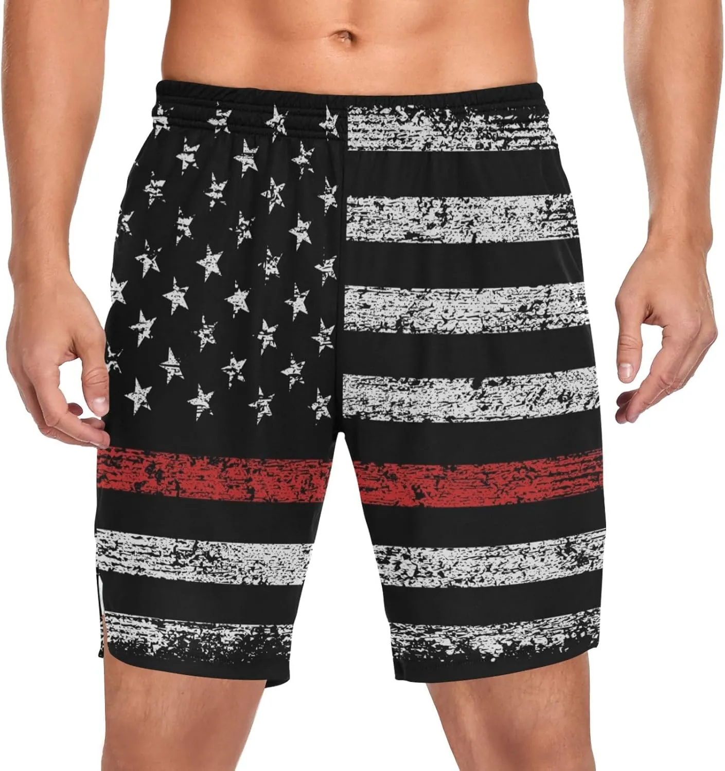 Men's 2 in 1 Workout Running Shorts, Gym Athletic Shorts for Men Lightweight Training with Pockets and Towel Loop