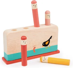 Mentari Toys - Early Bird Pop Up - 5pc Wooden Press and Release Pop Up - Sensory Activity Toy for Toddlers - Boost Fine Motor Skills, Learn Cause and Effect - Educational Toy - Age 18m 