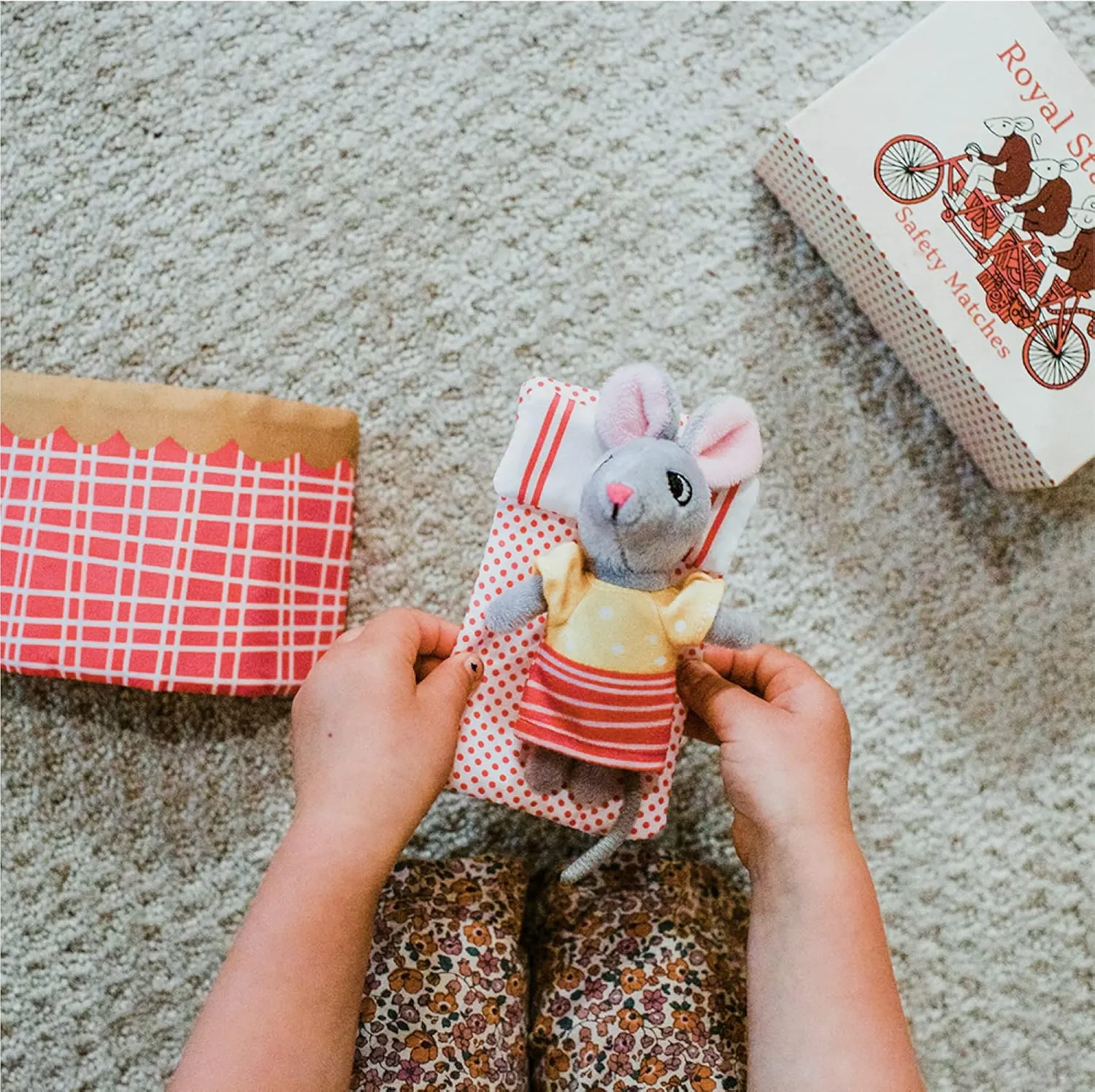 Mice in Boxes - 'Remy The House Mouse' Playset with Stuffed Animal in a Match Box Bed
