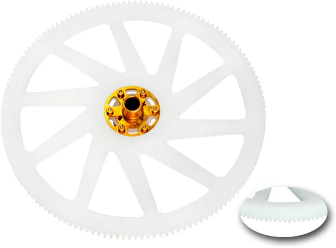 MICROHELI CNC Delrin Main Gear w/Aluminum Hub Set (Gold) - Blade 230S / V2 / Smart/Revolution 235 CP