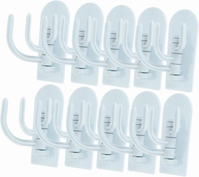 Mikinona 10pcs Bathroom Hooks for Wall 3 Hook Layout Adhesive Towel Coat Hangers Chrome Wall Mount