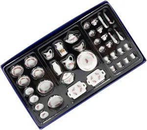 Milisten 1/12 Scale Miniature Ceramic Tableware Kit Kitchen Mini Realistic Miniature Food for Dollhouse
