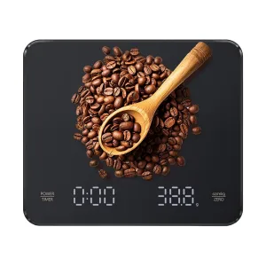 Mini Coffee Scale with Timer, Rechargeable Espresso Scale, 3kg/0.1g High Precision Digital Coffee Scale, Kitchen Food Scale with Invisible Screen, Measures in g/oz/ml (Black)