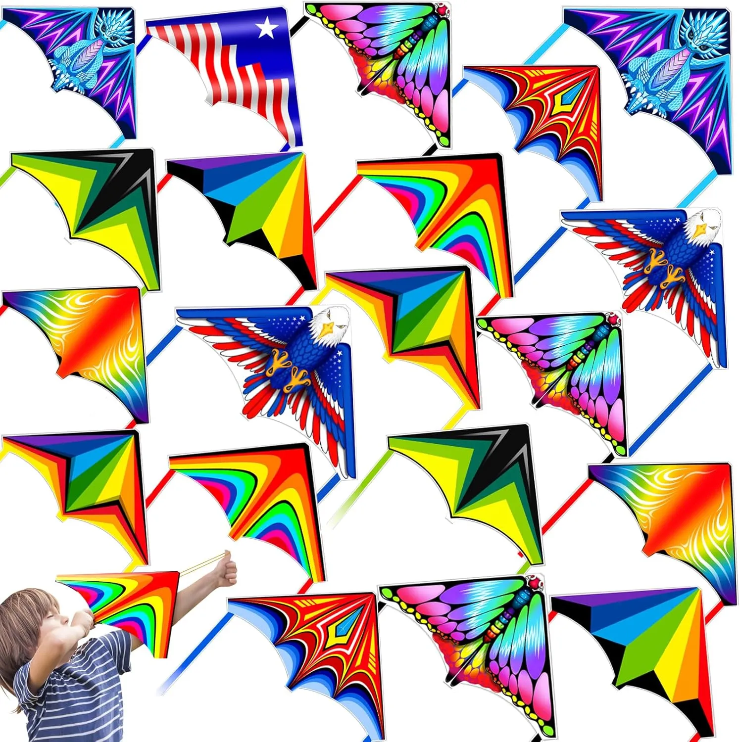 Mini Kite for Kids Adults, Finger Launcher Kites for Kids Age 3-5 4-8 8-12, Kid Kite Easy to Fly on Yard Beach Outdoor Toys, Great for Birthday Party Favors Stocking Stuffers