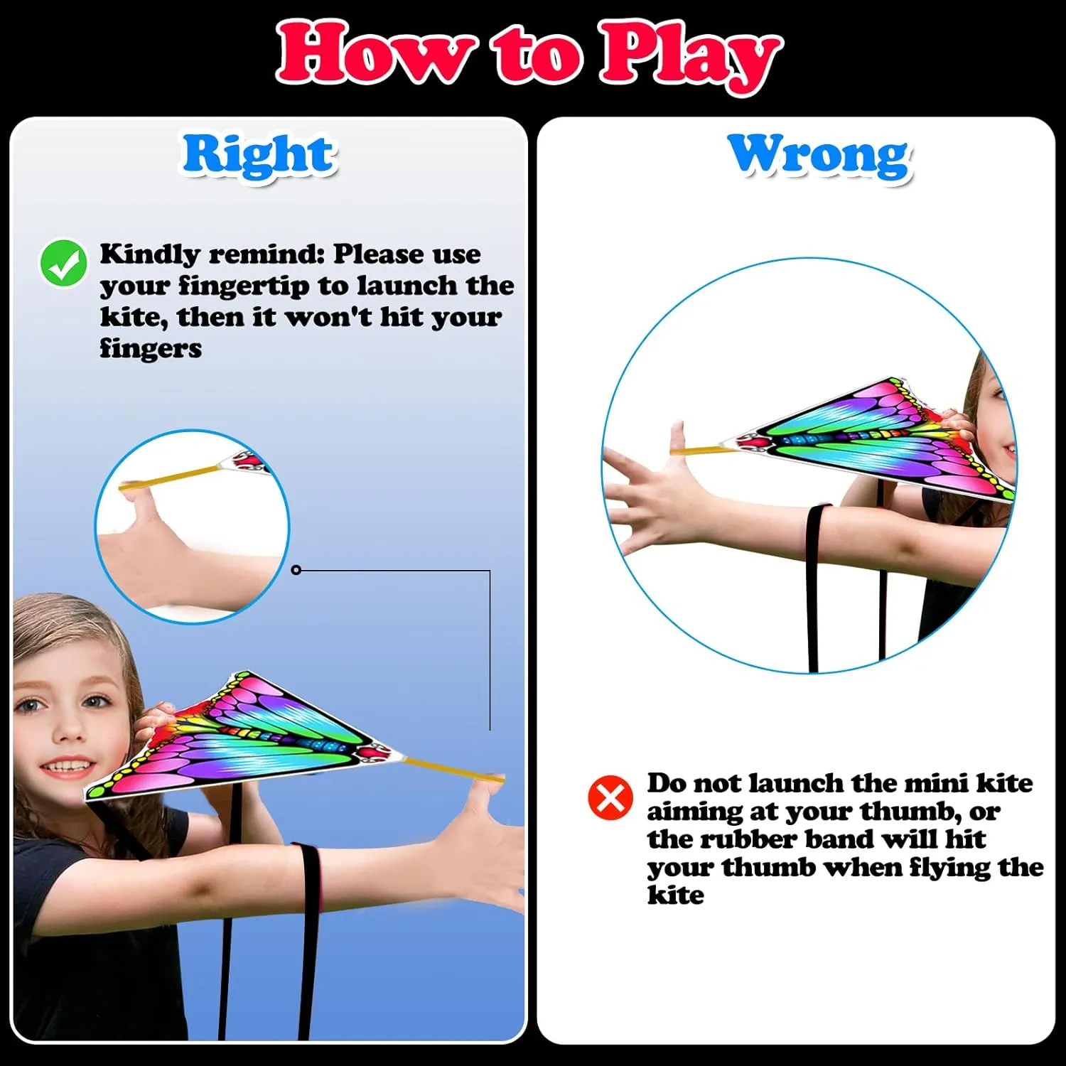 Mini Kite for Kids Adults, Finger Launcher Kites for Kids Age 3-5 4-8 8-12, Kid Kite Easy to Fly on Yard Beach Outdoor Toys, Great for Birthday Party Favors Stocking Stuffers