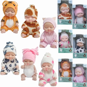 Mini Rebirth Doll, Gift Box Miniature Doll, Toys for Kids Over 3 Years Old (Style B)