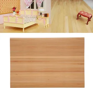 Miniature Flooring, Firm and Sturdy Solid Wood Dollhouse Floorboard with Glue on The Back for Children for 1:12 Doll House