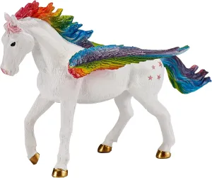 MOJO Rainbow Pegasus Realistic Fantasy Toy Replica Hand Painted Figurine 7.3 x 5.1 x 4.7