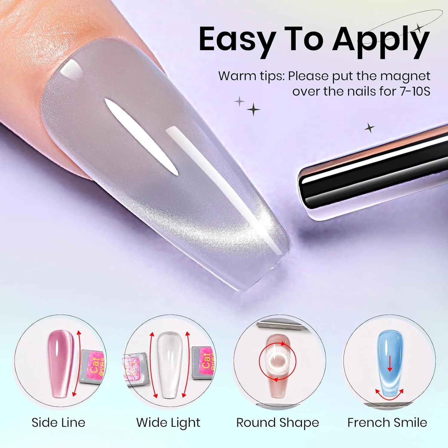 Moonlight Cat Eye Gel Nail Polish and Chameleon Magnetic Nail Polish Cat Eye Gel 12 Colors Cateye Gel Polish with Magnetic Stick Galaxy Wide Cat Eye Effects for Home DIY Manicure