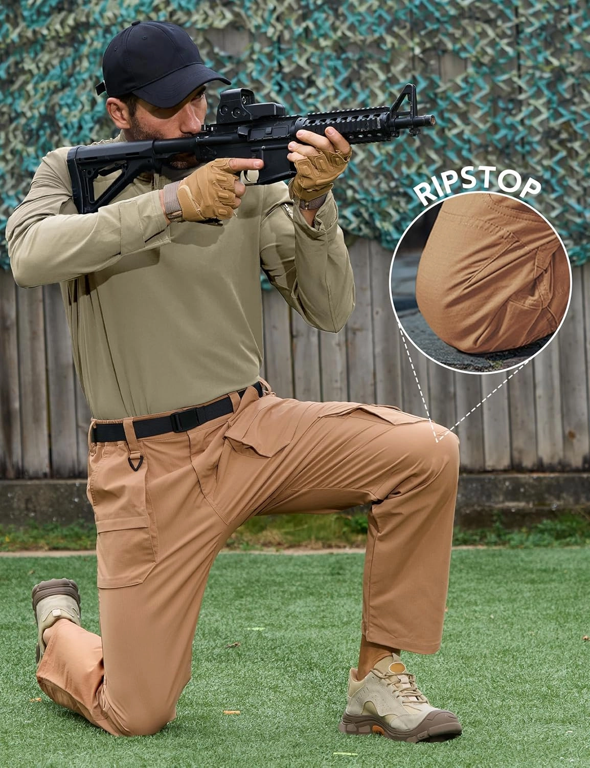 MOURCE Tactical Pants for Men Ripstop - Water Resistant Mens Work Pants Lightweight Quick Dry with 9 Pockets
