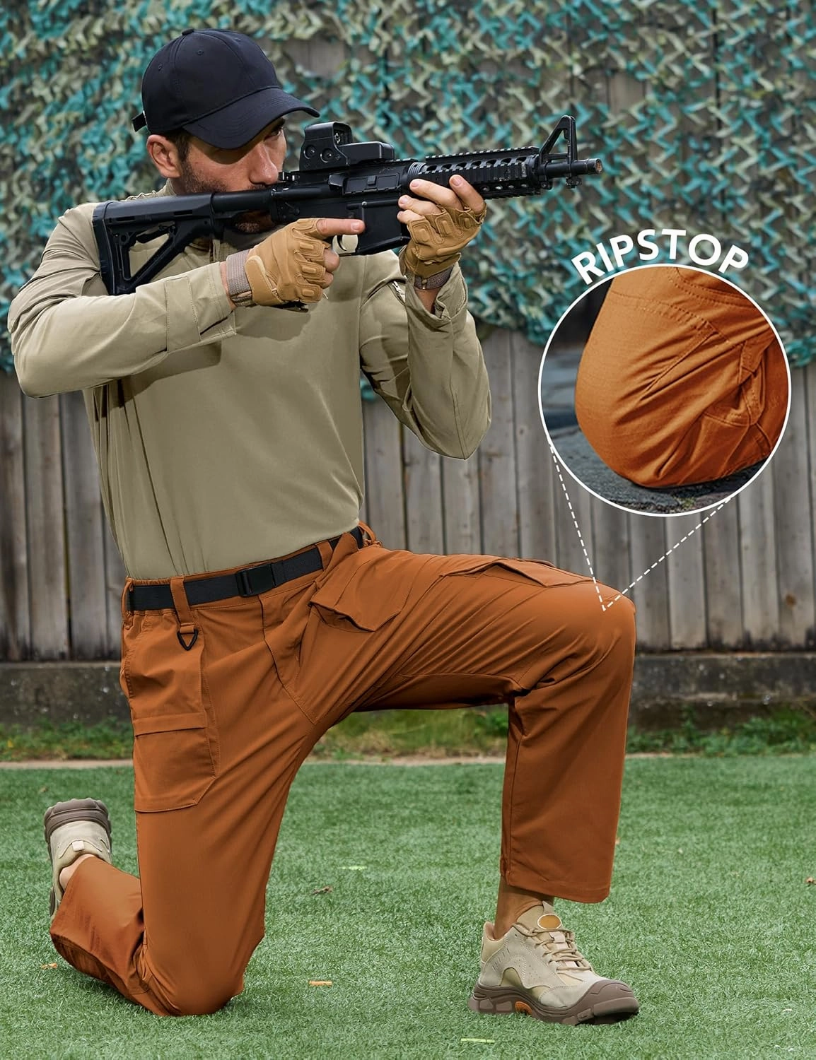 MOURCE Tactical Pants for Men Ripstop - Water Resistant Mens Work Pants Lightweight Quick Dry with 9 Pockets