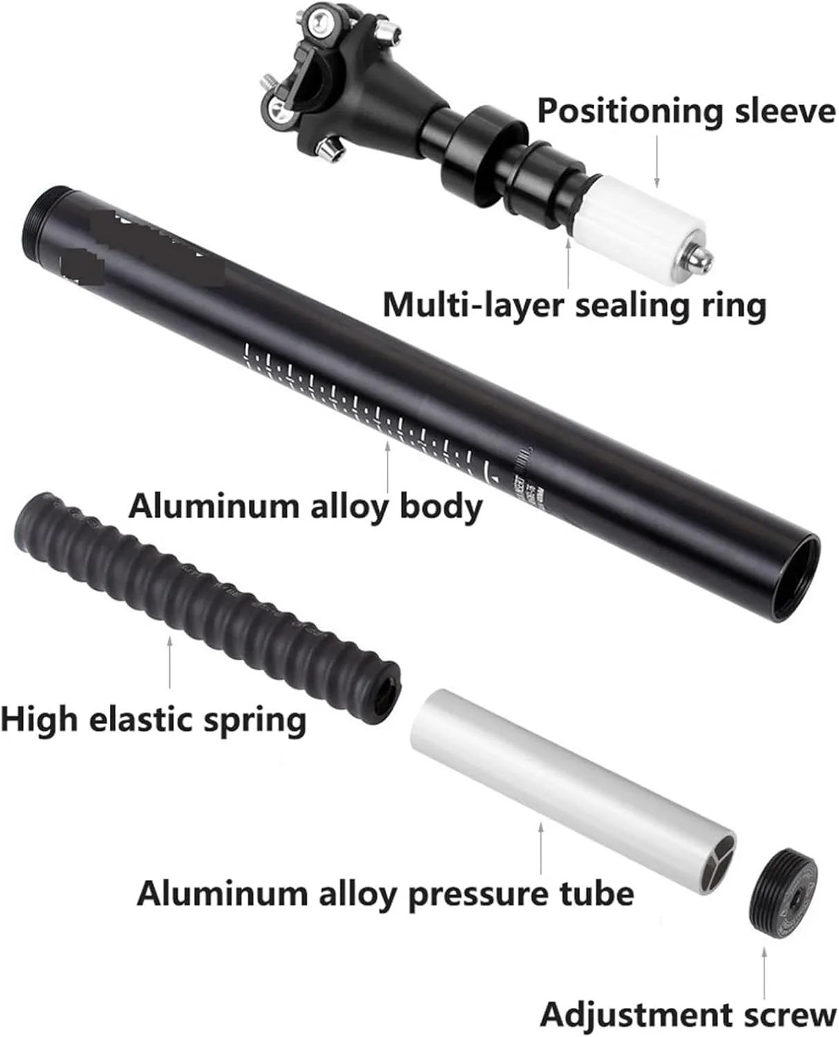 MTB Suspension Seatpost 27.2/28.6/30.4/30.9/31.6 * 400mm Bicycle Seat Post 45mm Travel Road Bike Shock Damping Seat Tube for Mountain Road Bike