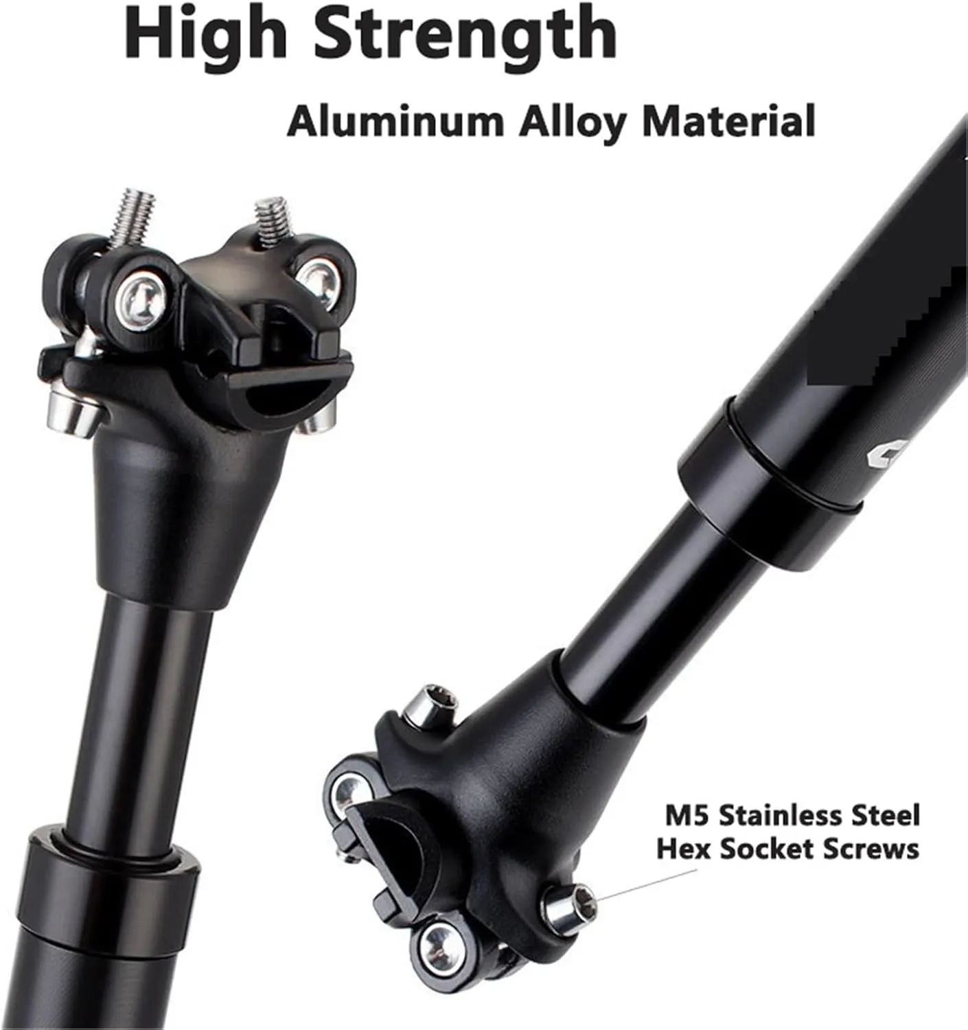 MTB Suspension Seatpost 27.2/28.6/30.4/30.9/31.6 * 400mm Bicycle Seat Post 45mm Travel Road Bike Shock Damping Seat Tube for Mountain Road Bike