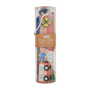 Mud Pie Kids Train Wood Toy Set; Pieces Approx 2 1/2" X 3"