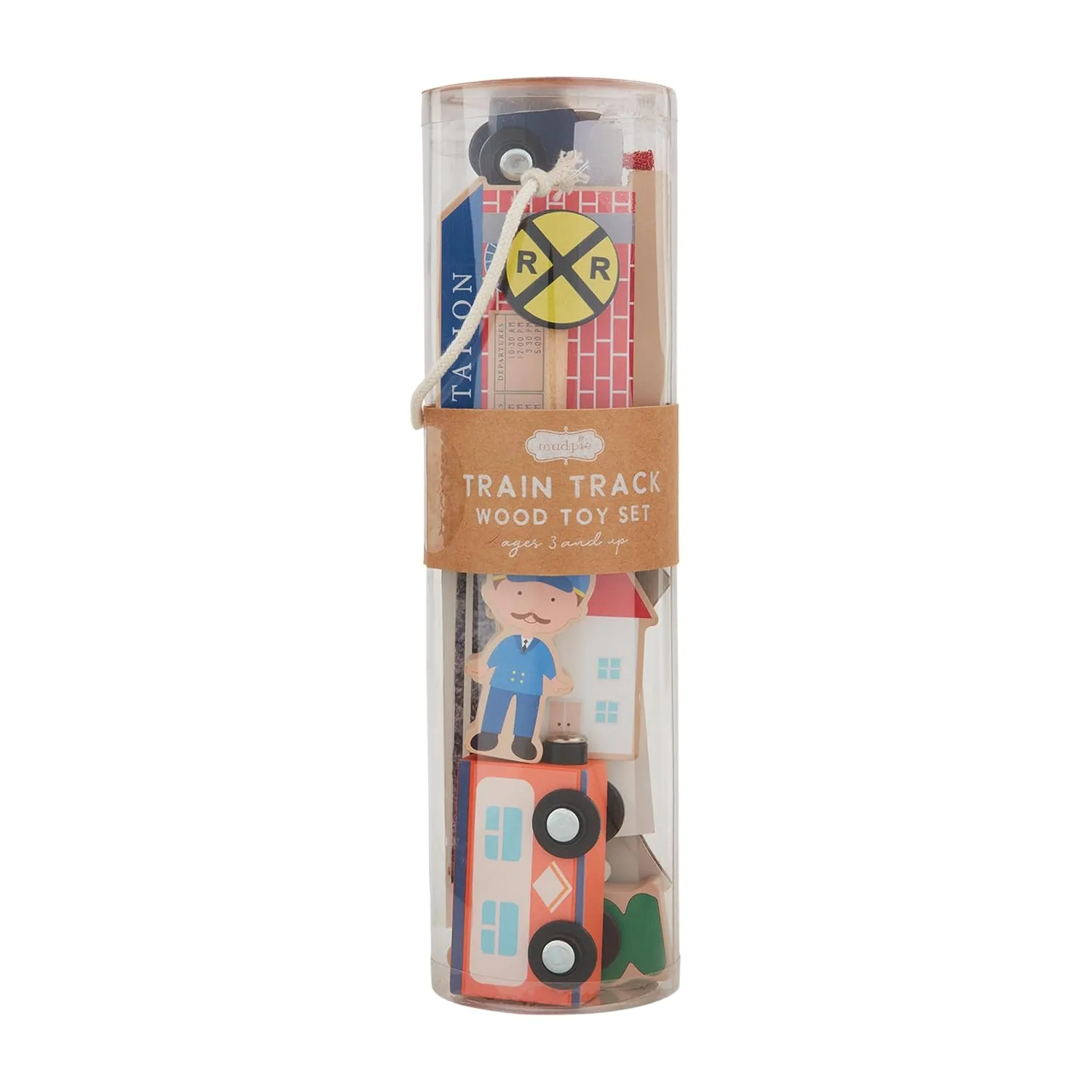 Mud Pie Kids Train Wood Toy Set; Pieces Approx 2 1/2" X 3"
