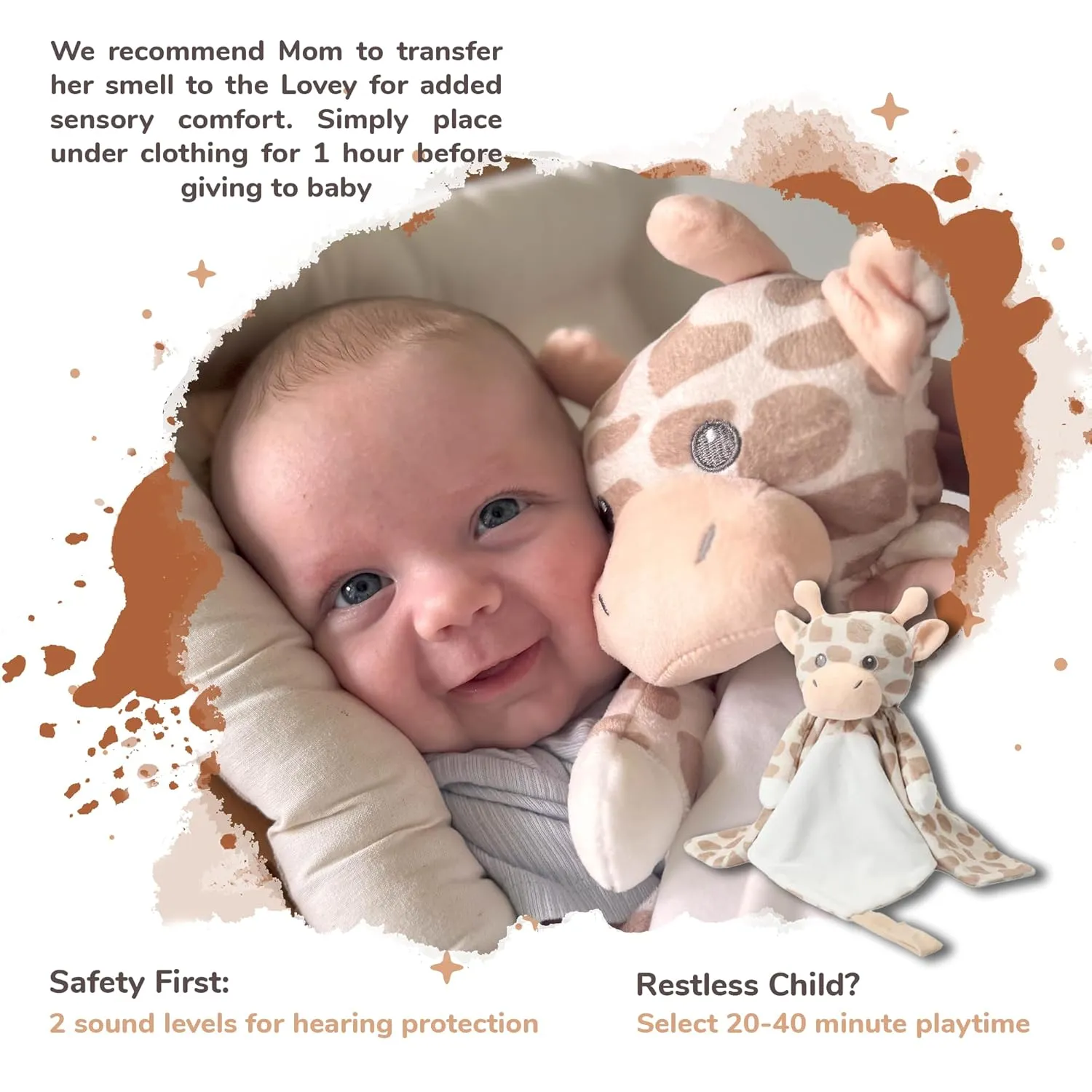Musical Baby Lovey Giraffe - White Noise & Lullaby Plush - Calms Fussy Babies, Reduces Night Wakeups & Helps Toddlers Sleep Longer – Proven Sleep Aid - BPA-Free, Machine Washable, Newborn Gift