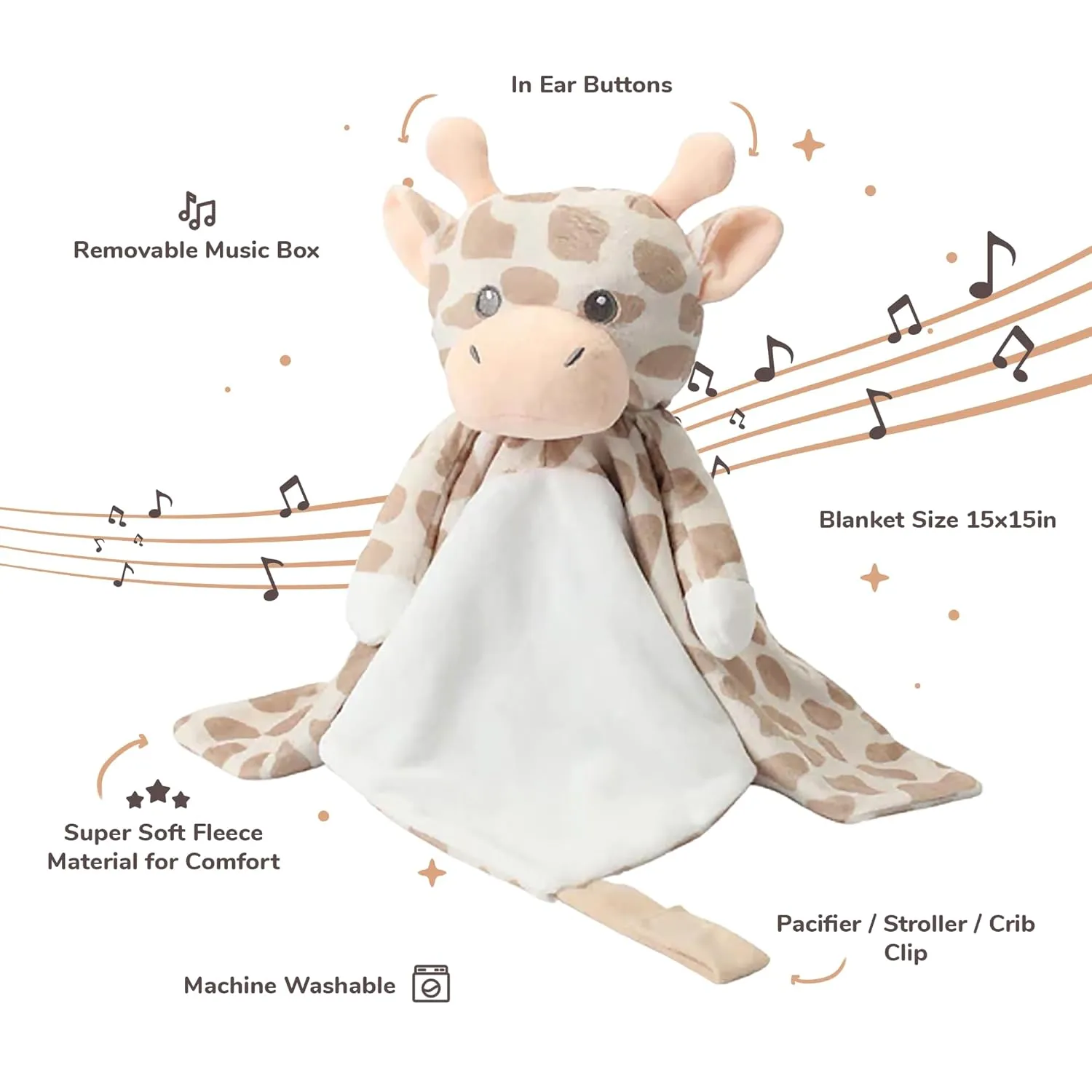 Musical Baby Lovey Giraffe - White Noise & Lullaby Plush - Calms Fussy Babies, Reduces Night Wakeups & Helps Toddlers Sleep Longer – Proven Sleep Aid - BPA-Free, Machine Washable, Newborn Gift
