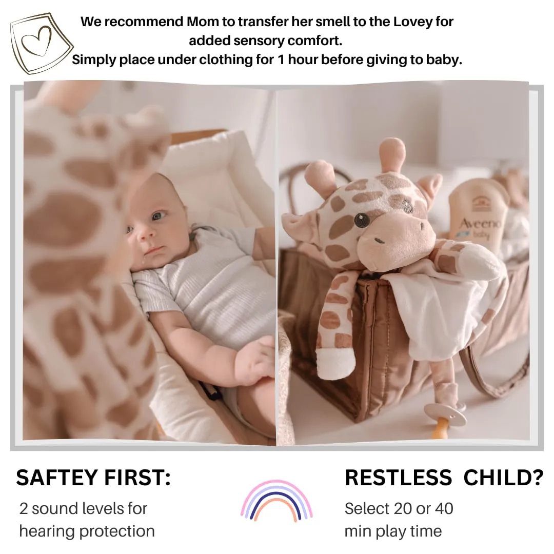 Musical Baby Lovey Giraffe - White Noise & Lullaby Plush - Calms Fussy Babies, Reduces Night Wakeups & Helps Toddlers Sleep Longer – Proven Sleep Aid - BPA-Free, Machine Washable, Newborn Gift