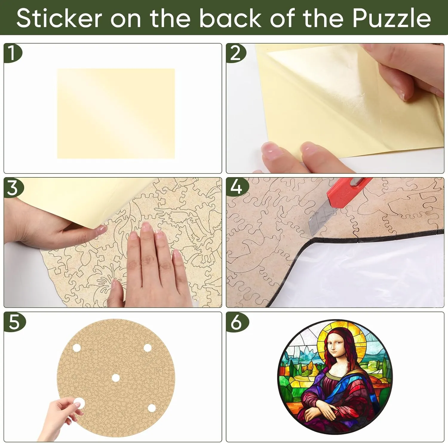 MYS AUR Mona Lisa Puzzles for Adults 500 Pieces, Fine Art Wooden Puzzles Collection Toy Jigsaw Puzzles Birthday Gifts Family Game 16.5"*16.5"