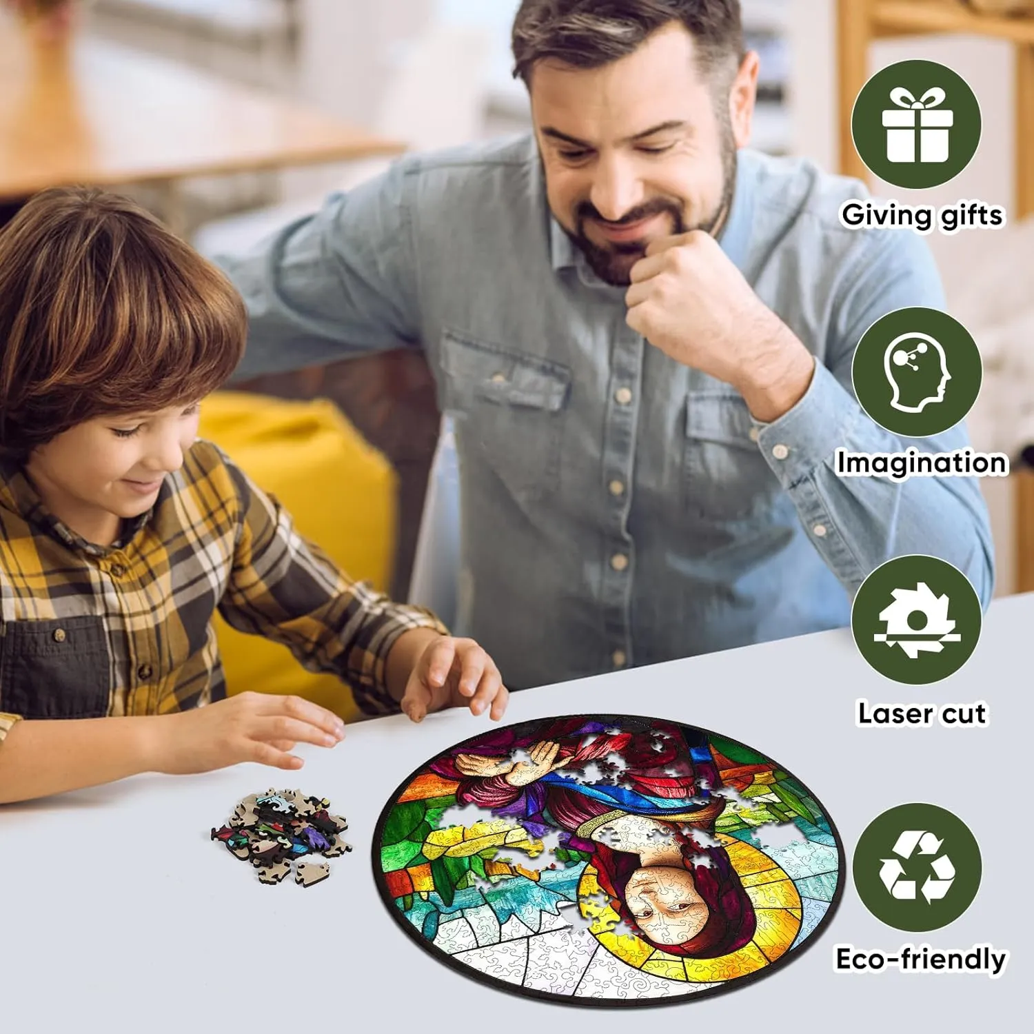 MYS AUR Mona Lisa Puzzles for Adults 500 Pieces, Fine Art Wooden Puzzles Collection Toy Jigsaw Puzzles Birthday Gifts Family Game 16.5"*16.5"