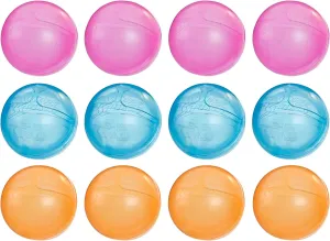 NERF Super Soaker Hydro Balls Party 12-Pack, Reusable Water Balloons, Water-Filled Balls Burst on Impact, Fast Refill, Outdoor Toy for Kids Ages 6 & Up